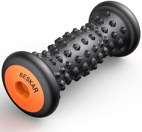BESKAR Foot Massager for Plantar Fasciitis Relief, Deep Tissue Muscle Massager Roller, Foot Arch Pain, Heel Spur, Stress Relief, Neuropathy, Reflexology Tool (Black)