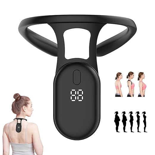 2023 New Smart Back Support, Smart Corrector for Hunchback, Correcting Hunchback, Posture Correcting, Back Posture Monitoring Improving the Hunchback Posture Corrector Vibrating (A-Black)