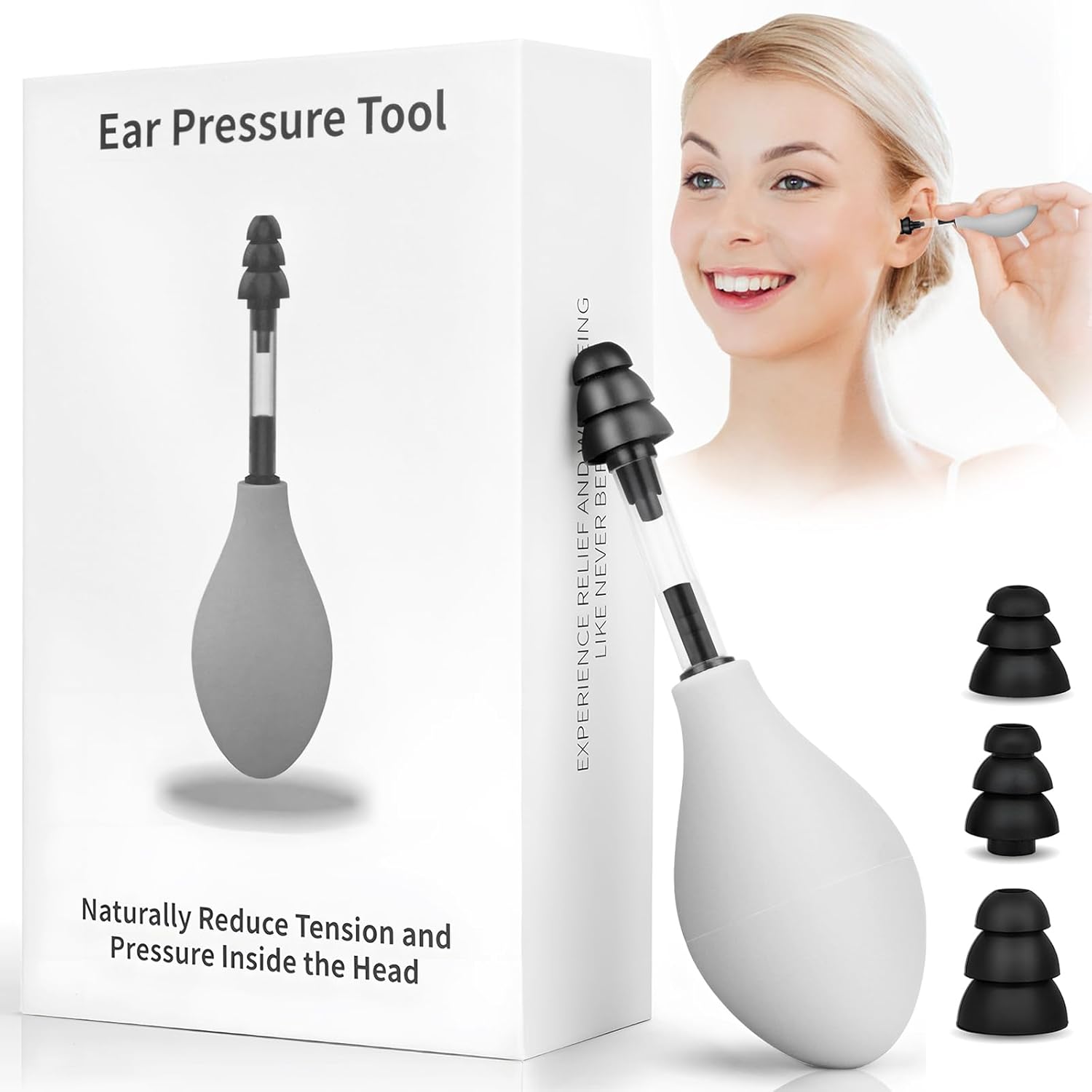 Natural Ear Pressure Relief Device — Instant, Lasting Relief for Ear Pain, Migraine and Headaches via Targeted Inner Stimulation