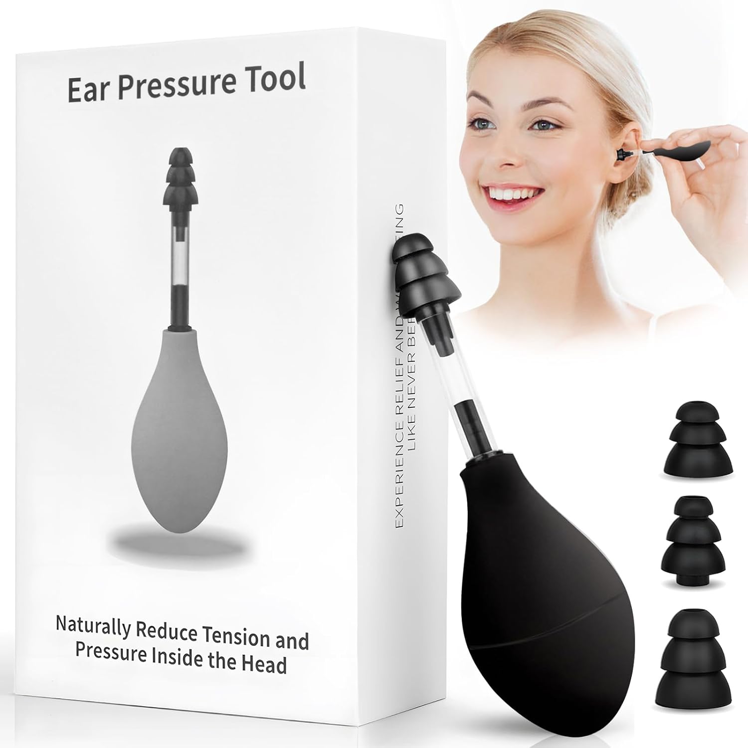 Natural Ear Pressure Relief Device — Instant, Lasting Relief for Ear Pain, Migraine and Headaches via Targeted Inner Stimulation