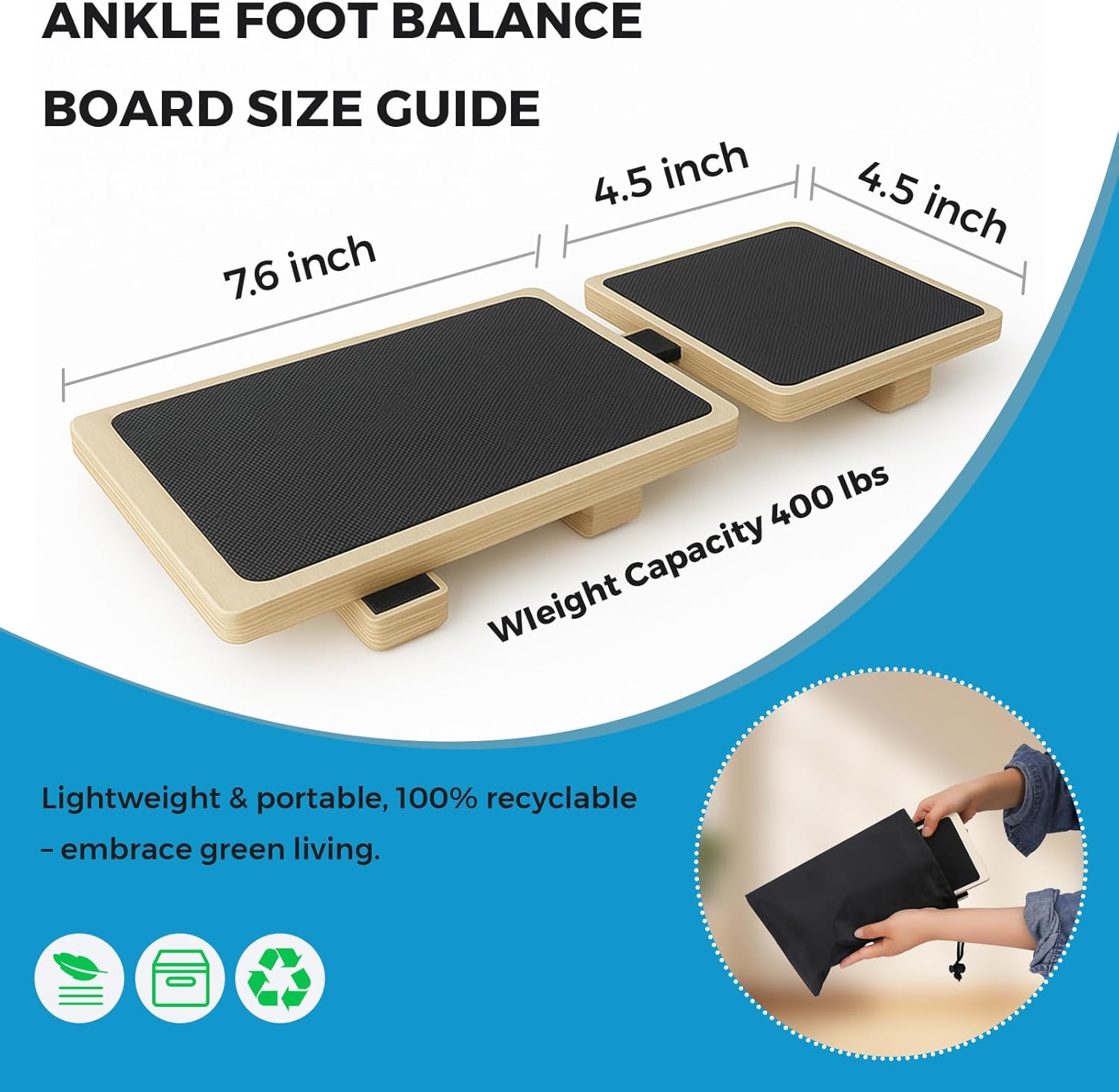 Ankle Balance Board – Single-Leg Stability Trainer for Foot Strength, Posture Correction, Sprain Recovery & Plantar Fasciitis Relief, Home Gym & Ankle Mobility Board