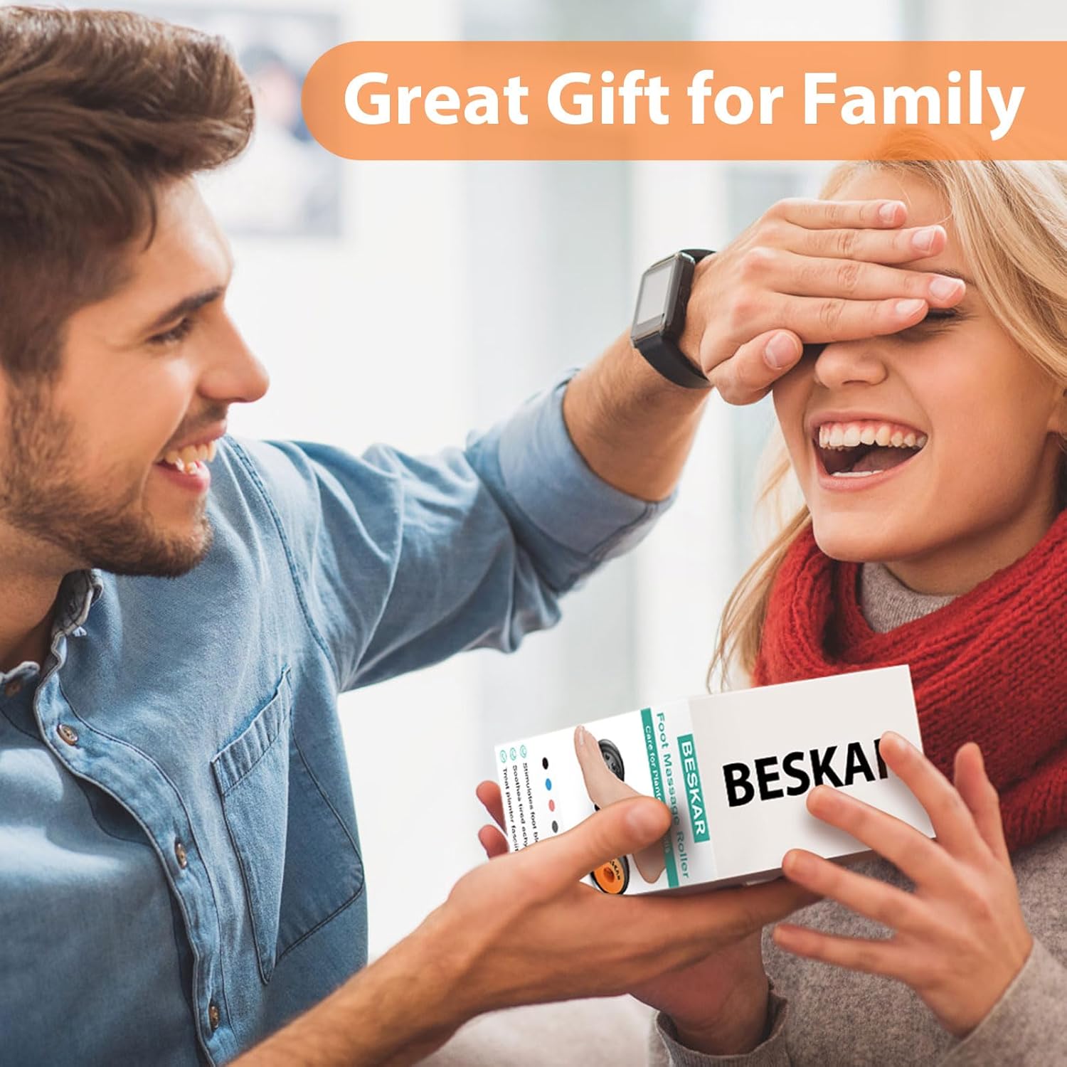 BESKAR Foot Massager for Plantar Fasciitis Relief, Deep Tissue Muscle Massager Roller, Foot Arch Pain, Heel Spur, Stress Relief, Neuropathy, Reflexology Tool (Black)