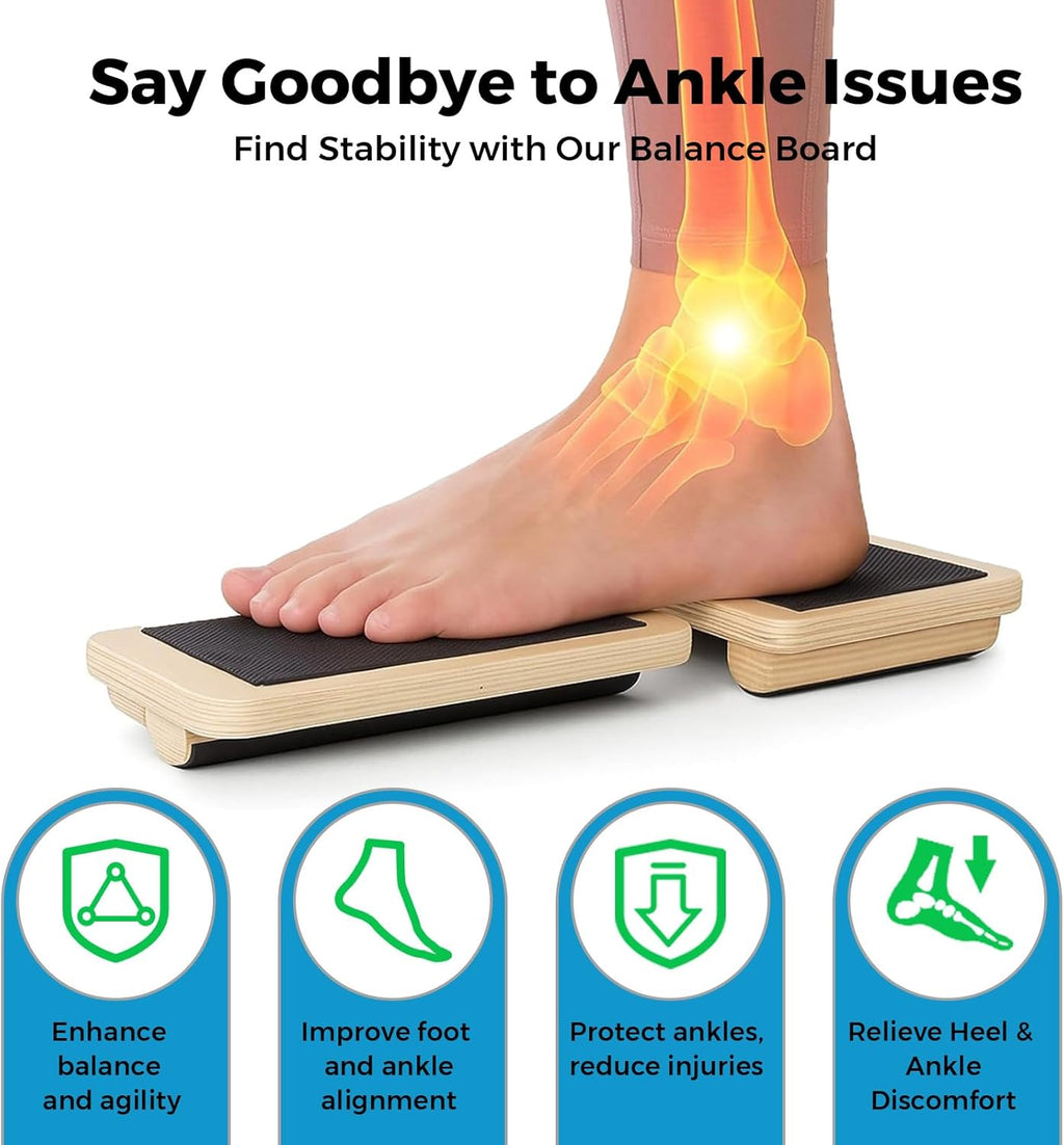 Ankle Balance Board – Single-Leg Stability Trainer for Foot Strength, Posture Correction, Sprain Recovery & Plantar Fasciitis Relief, Home Gym & Ankle Mobility Board