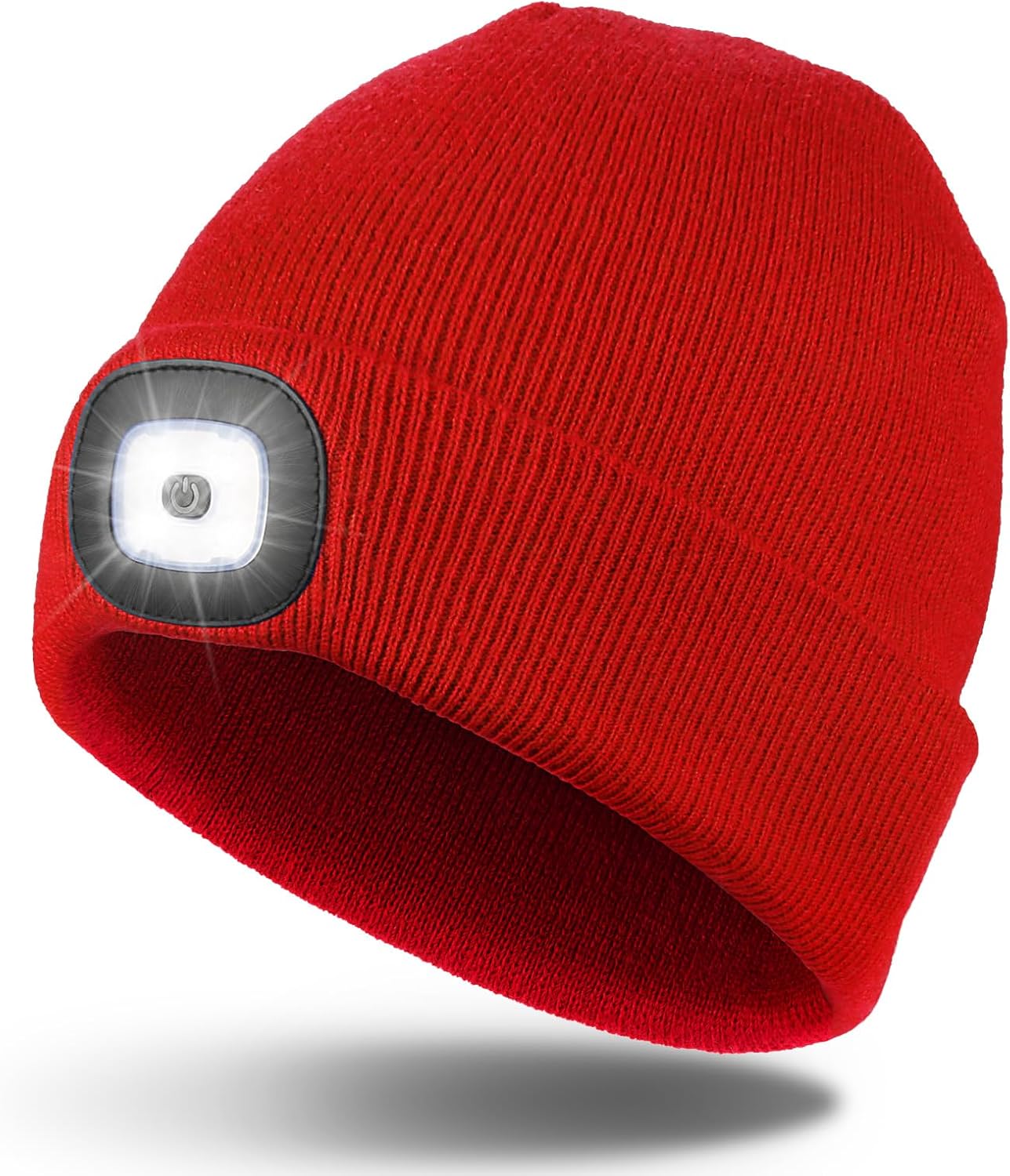 Unisex LED Beanie,USB Rechargeable Winter Flashlight,Christmas Beanie with a Light for Men Blue