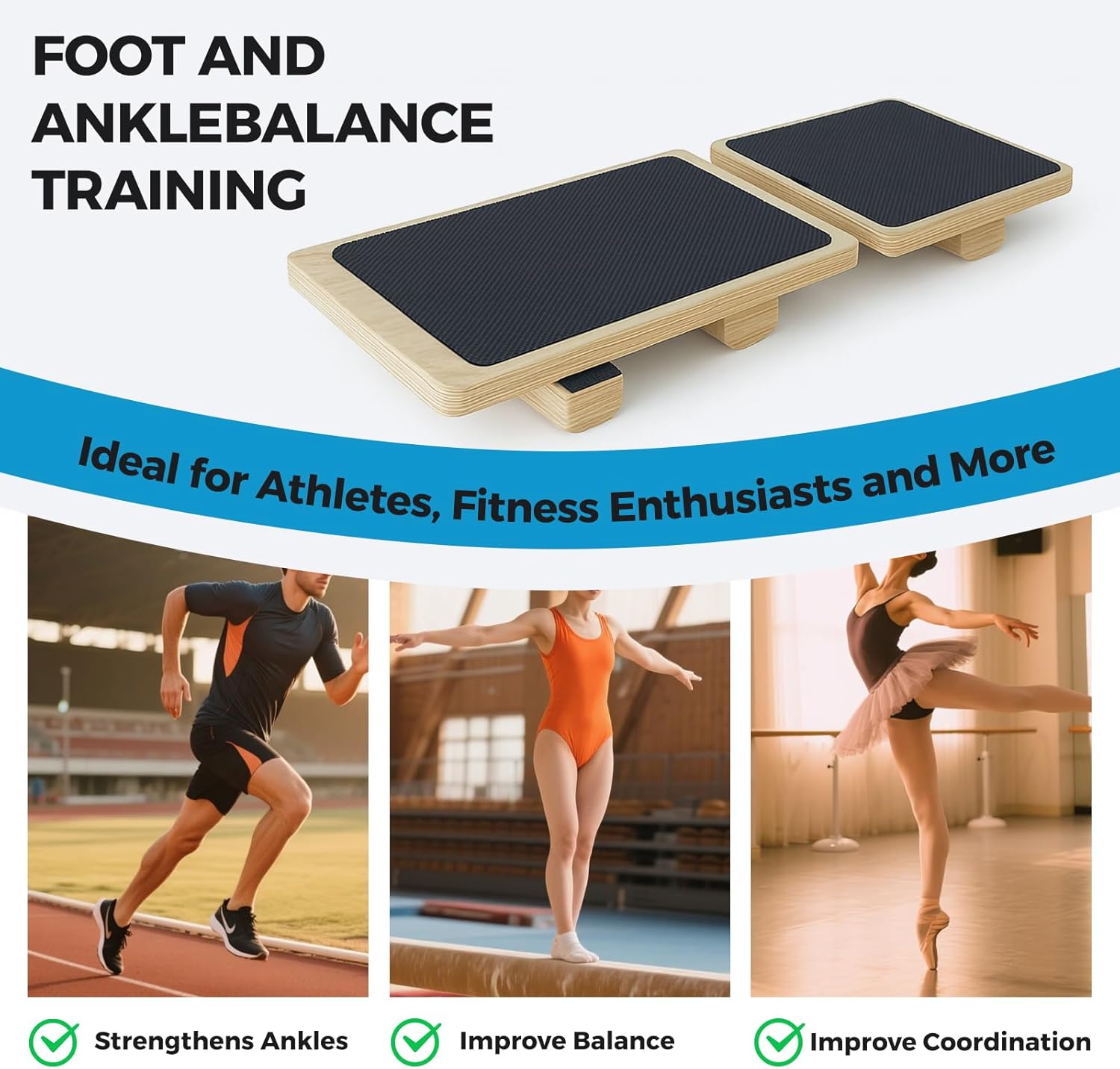 Ankle Balance Board – Single-Leg Stability Trainer for Foot Strength, Posture Correction, Sprain Recovery & Plantar Fasciitis Relief, Home Gym & Ankle Mobility Board