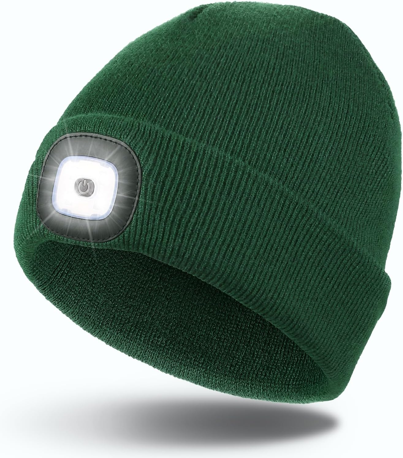 Unisex LED Beanie,USB Rechargeable Winter Flashlight,Christmas Beanie with a Light for Men Blue