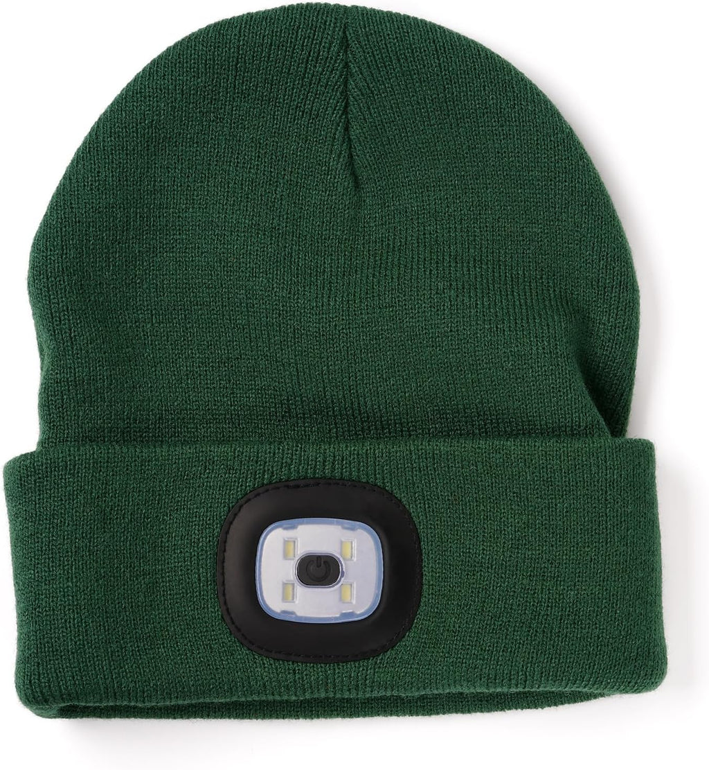 Unisex LED Beanie,USB Rechargeable Winter Flashlight,Christmas Beanie with a Light for Men Blue